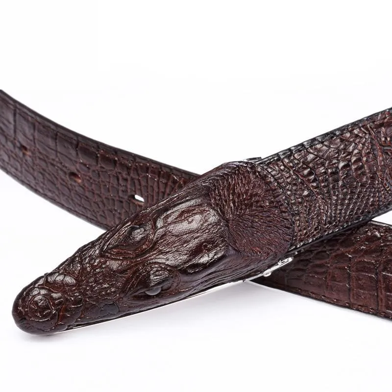 Luxury Crocodile Buckle Leather Belt