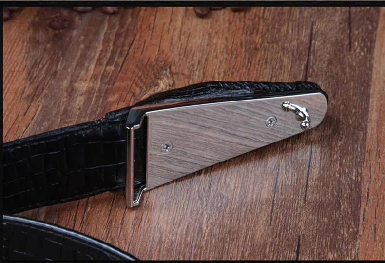 Luxury Crocodile Buckle Leather Belt