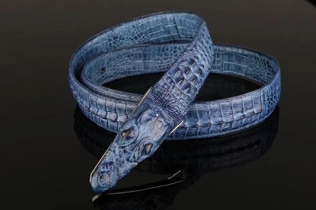 Luxury Crocodile Buckle Leather Belt