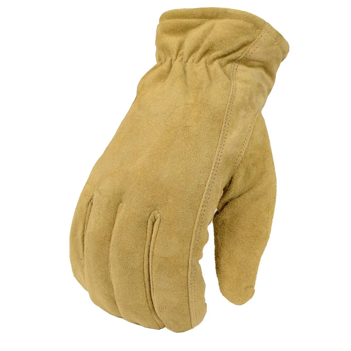 M-Boss Motorcycle Apparel BOS37552 Men's Sand Color Thermal Lined Gloves Made of USA Deer Suede