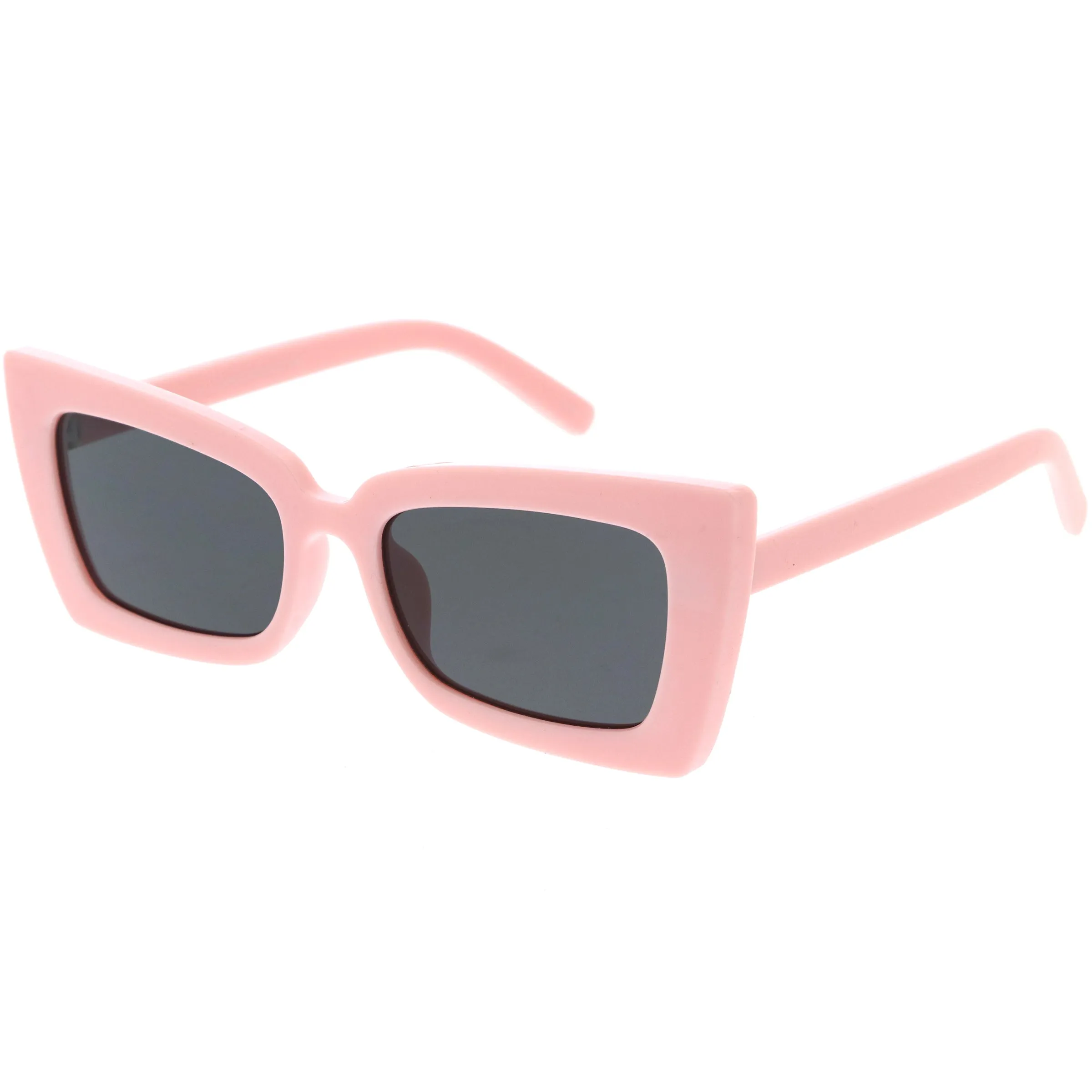 Medium Flat Lens Thick Rimmed Cat Eye Sunglasses D265