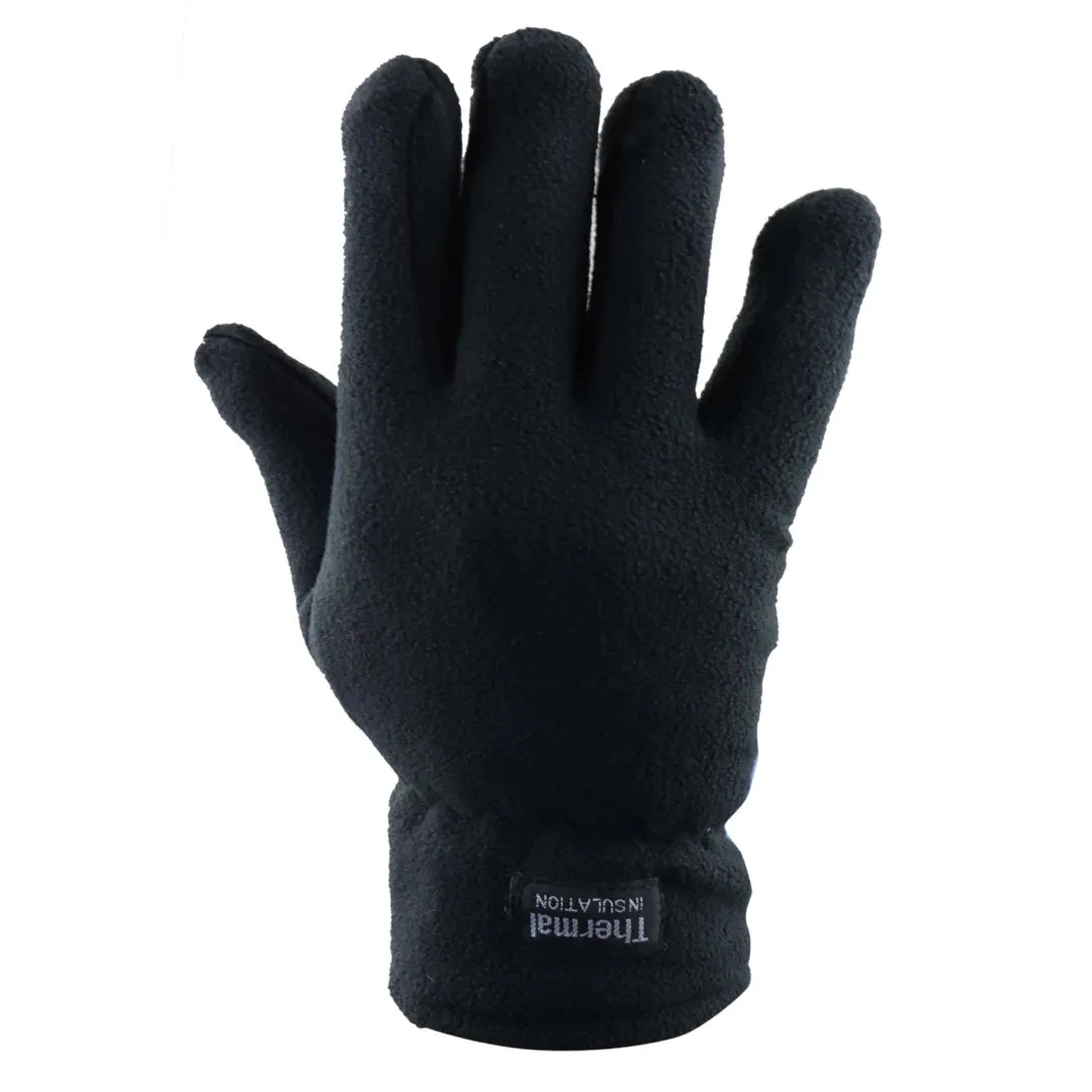 Men's Thermal Insulated Lined Warm Gloves One Size Stretch Classic Black