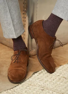 Merino Geometric Diamond Sock in Grey