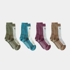 Merino Wool Midweight Cool Tones Kids Socks (4 pack)