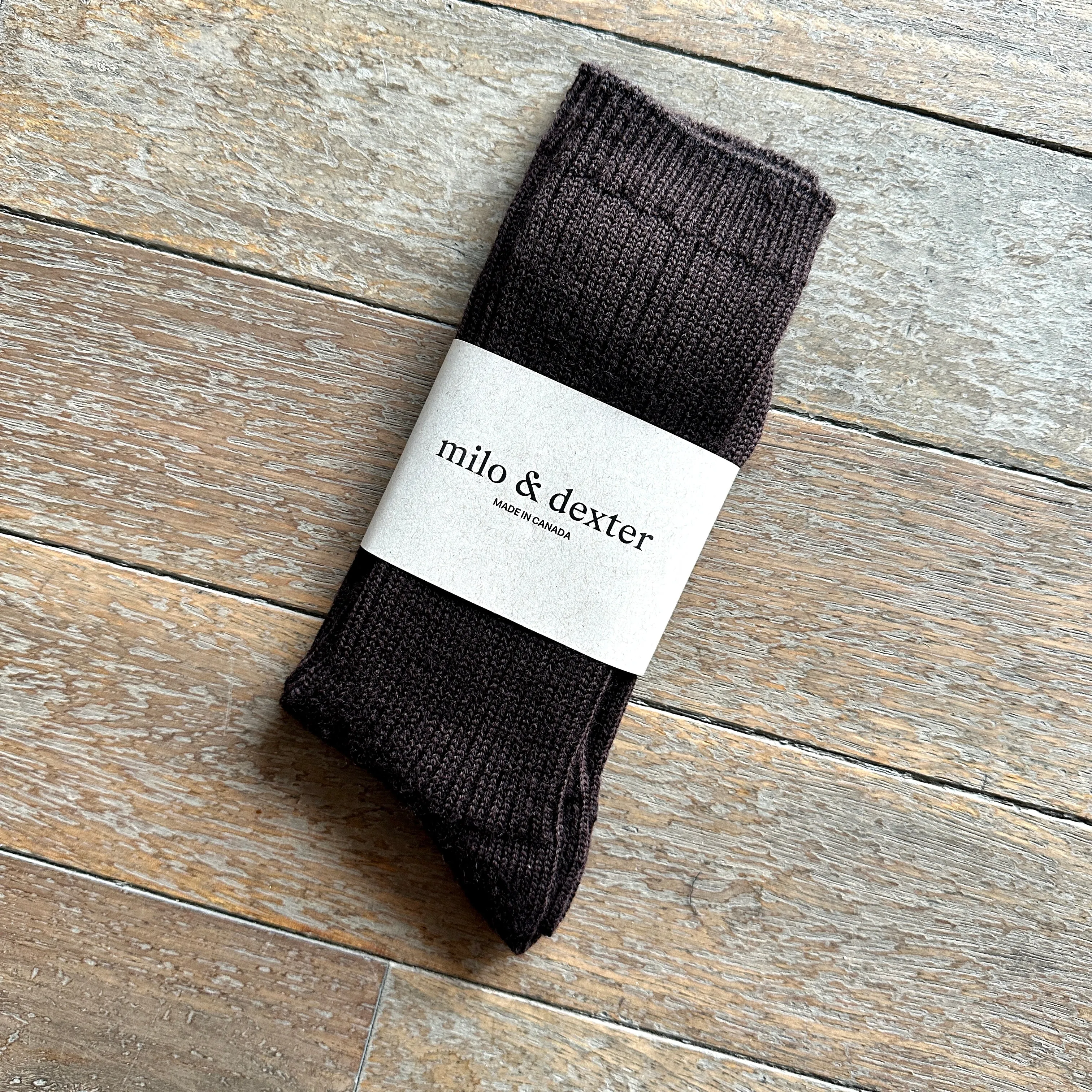 Milo and Dexter // Merino Socks Dark Brown