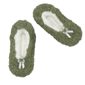 Natural Moss Fuzzy Babba Slipper Socks