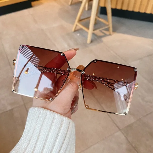 New Fashion Oversize Gradient Sunglasses For Women