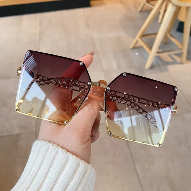 New Fashion Oversize Gradient Sunglasses For Women