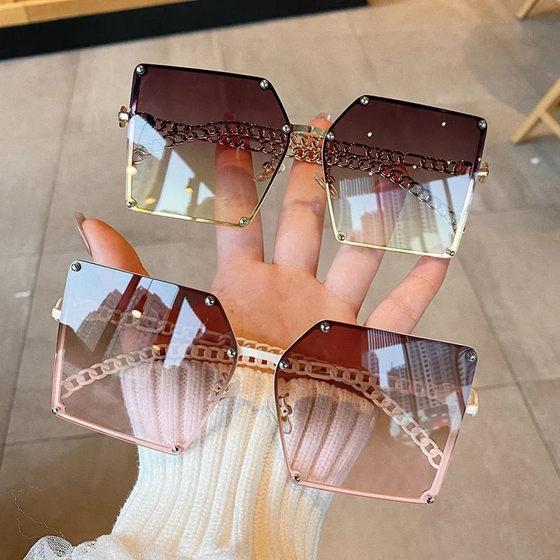 New Fashion Oversize Gradient Sunglasses For Women