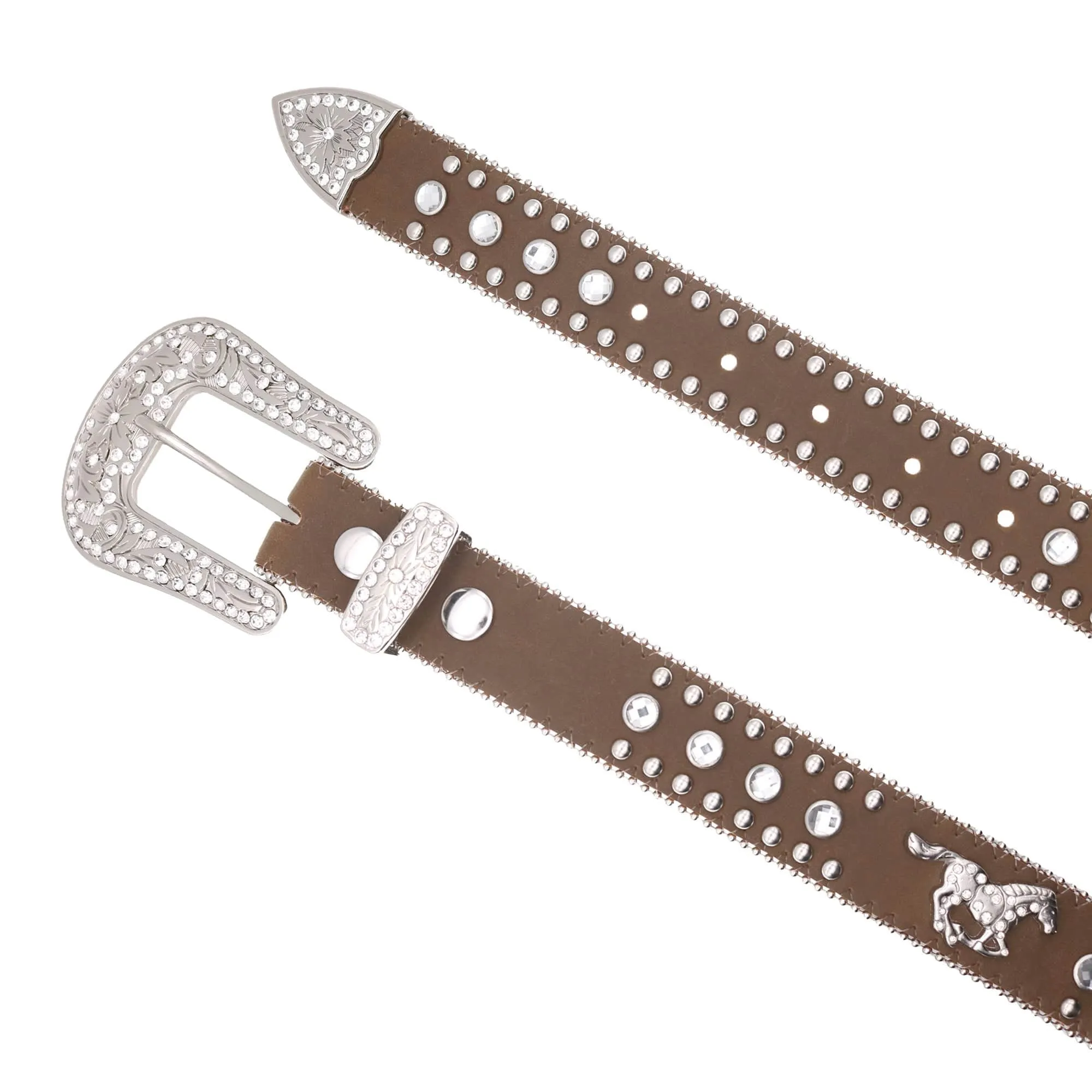 Nocona Belt Co Girl's Western Horse and Rhinestone Belt