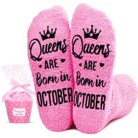 October Birthday Gifts for Women Queen Gifts, Birthday Socks Happy Birthday Queen Socks, Socks for Her Female