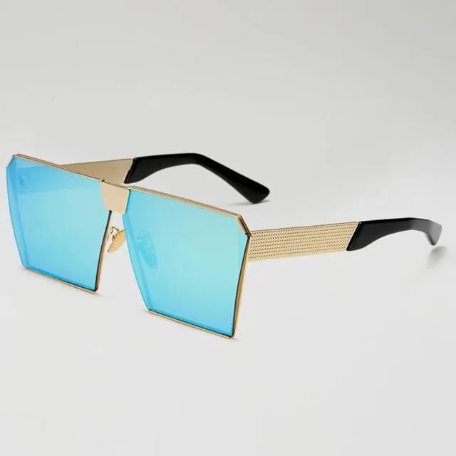 Oversized Metal Frame Square Sunglasses