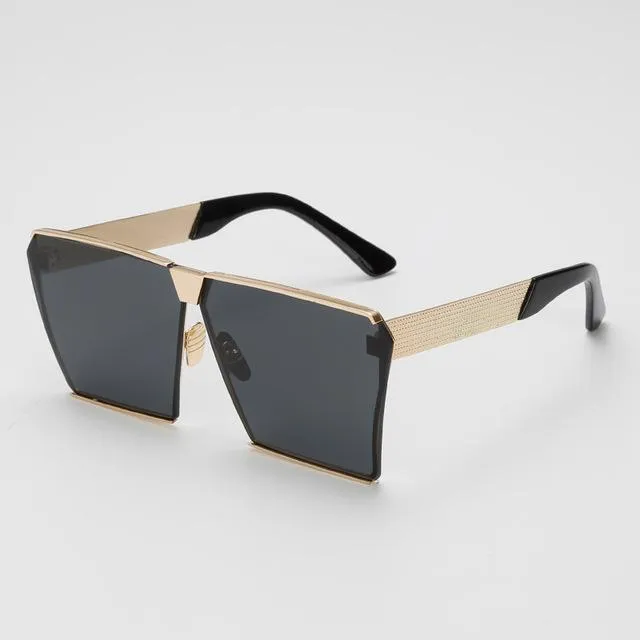 Oversized Metal Frame Square Sunglasses