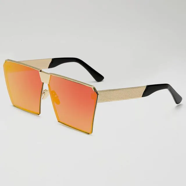 Oversized Metal Frame Square Sunglasses