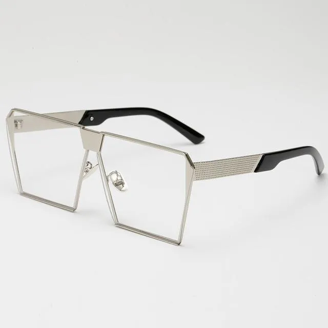 Oversized Metal Frame Square Sunglasses