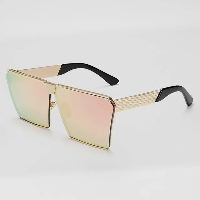 Oversized Metal Frame Square Sunglasses