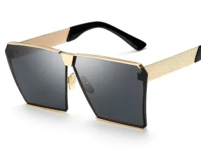 Oversized Metal Frame Square Sunglasses