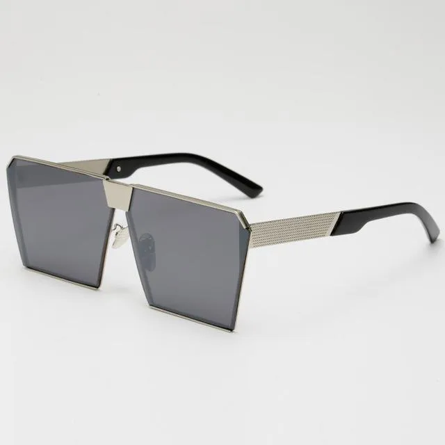 Oversized Metal Frame Square Sunglasses