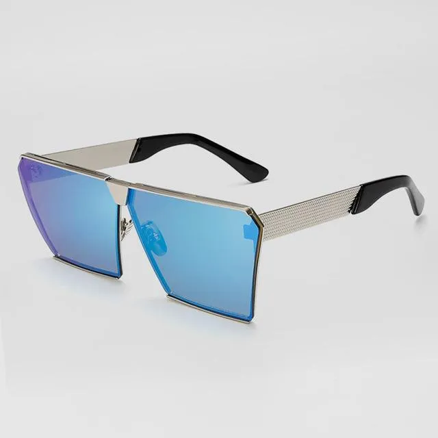 Oversized Metal Frame Square Sunglasses