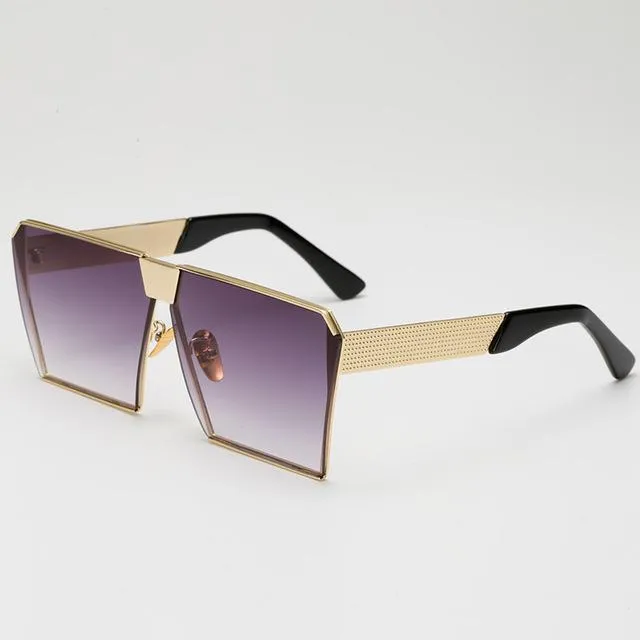 Oversized Metal Frame Square Sunglasses