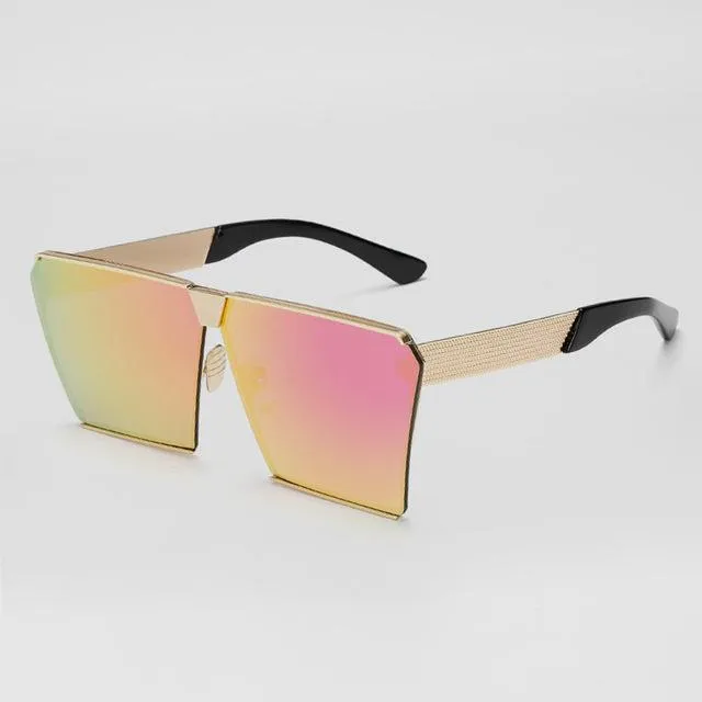 Oversized Metal Frame Square Sunglasses