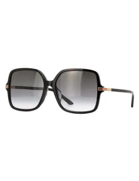 Oversized Square Sunglasses, Black/Grey