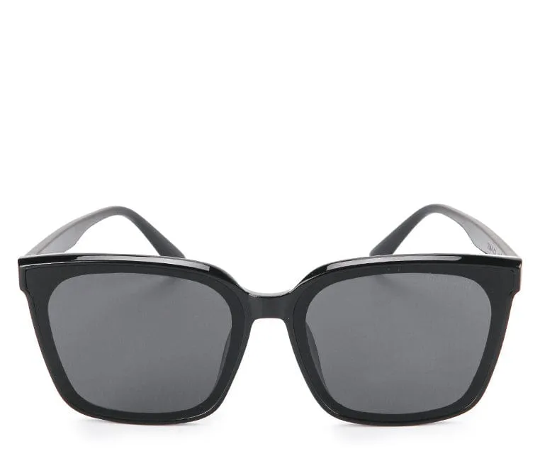 Plastic Frame Candy Square Sunglasses - Black Black