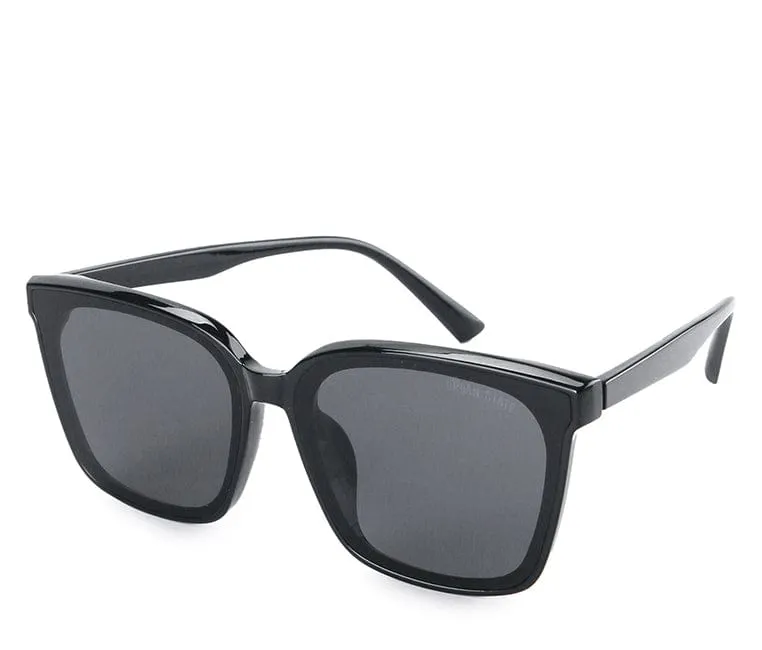 Plastic Frame Candy Square Sunglasses - Black Black