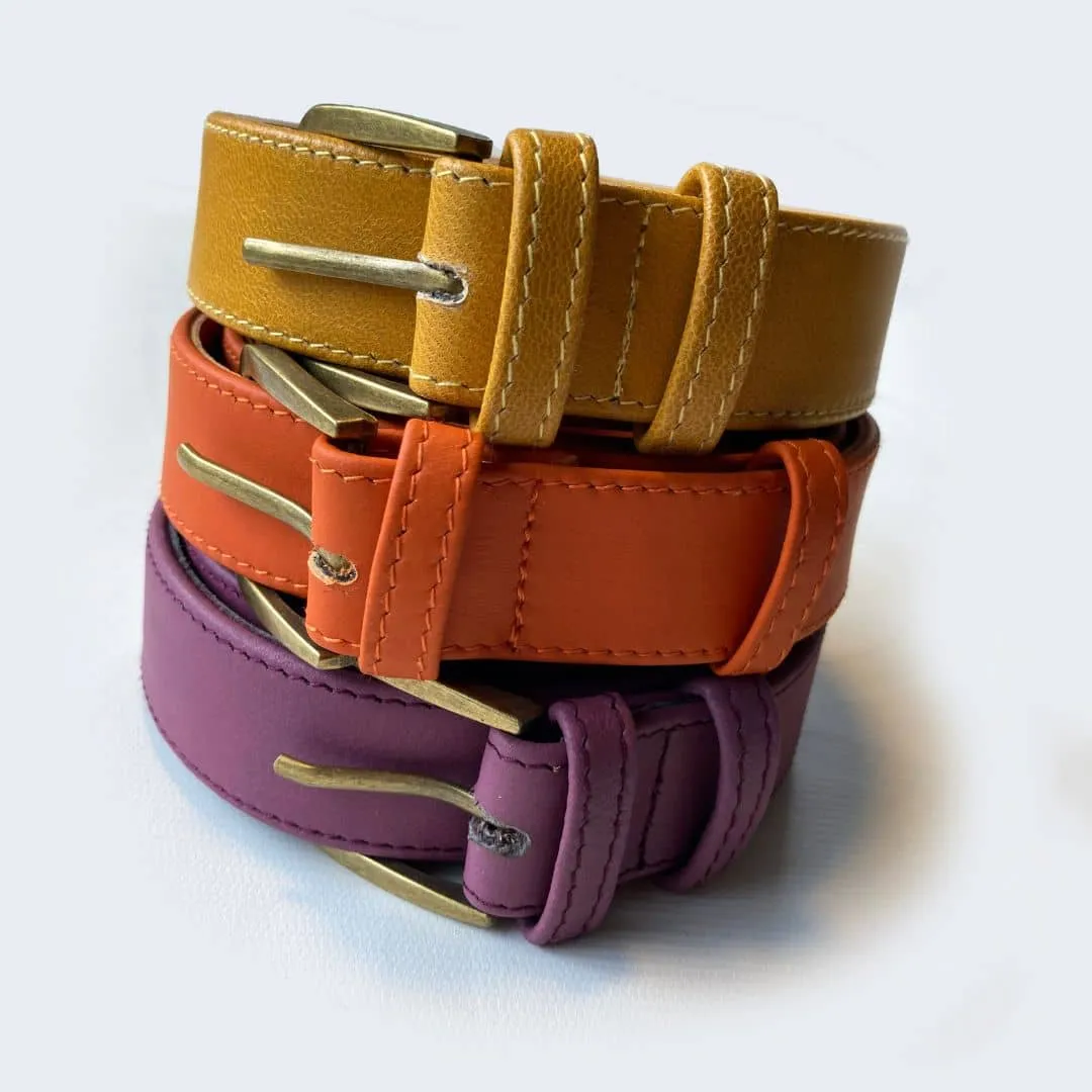 Plus Size Leather Belt - Orange