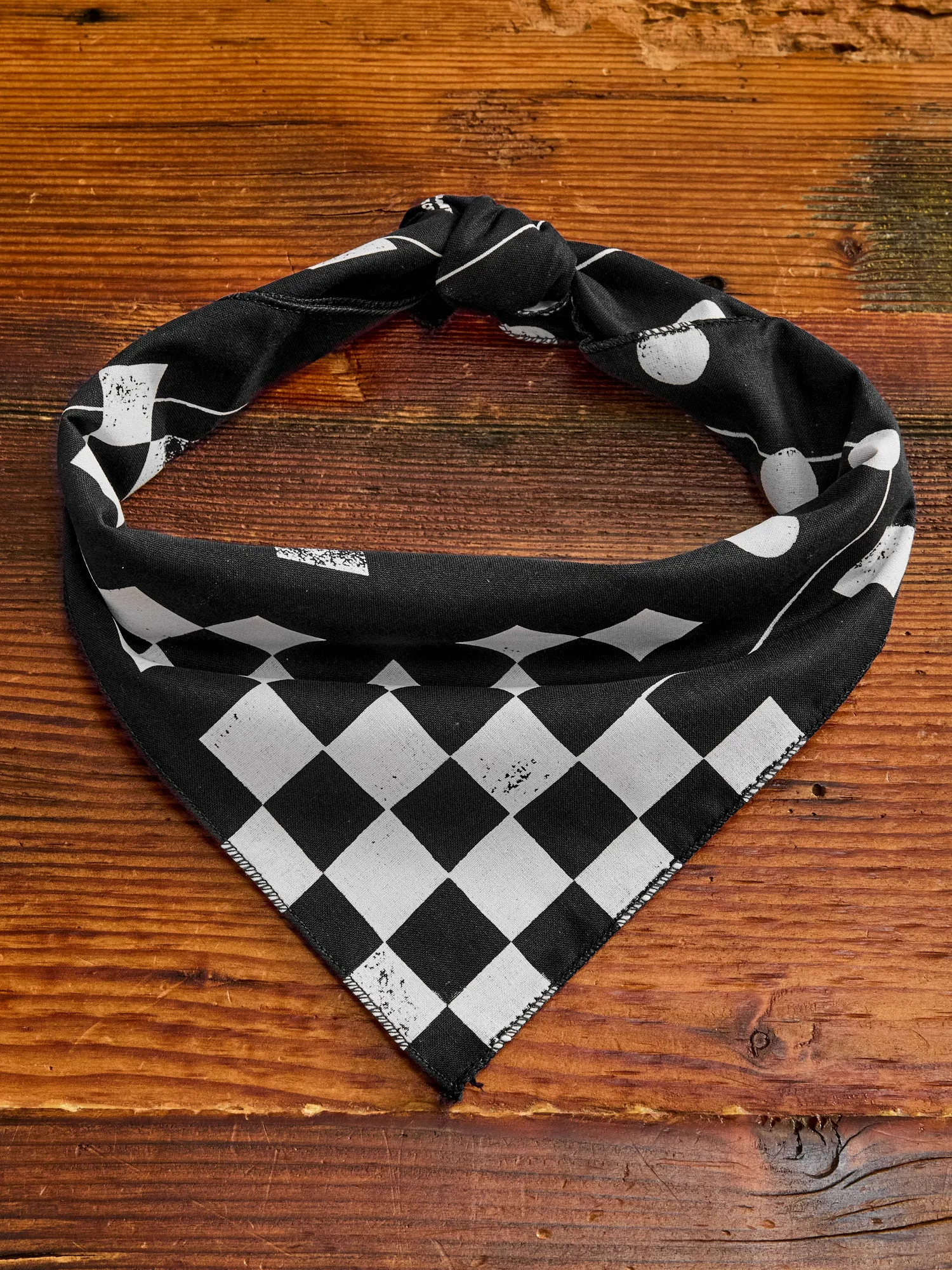 Printed Bandana in Black Geometry