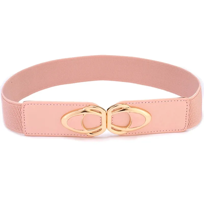 PU Leather Elastic Wide Belt