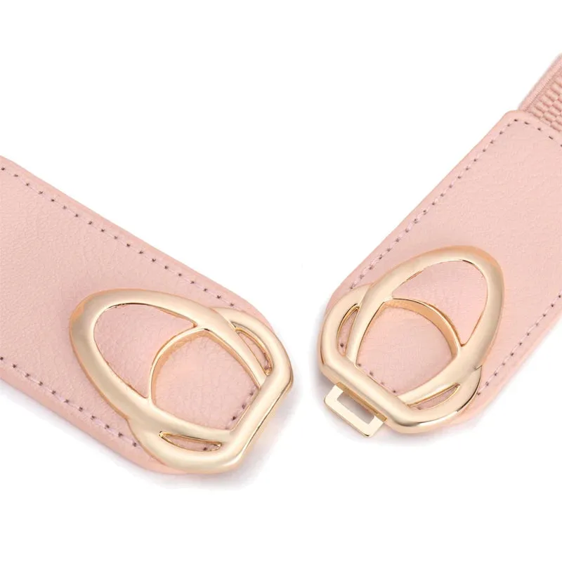 PU Leather Elastic Wide Belt