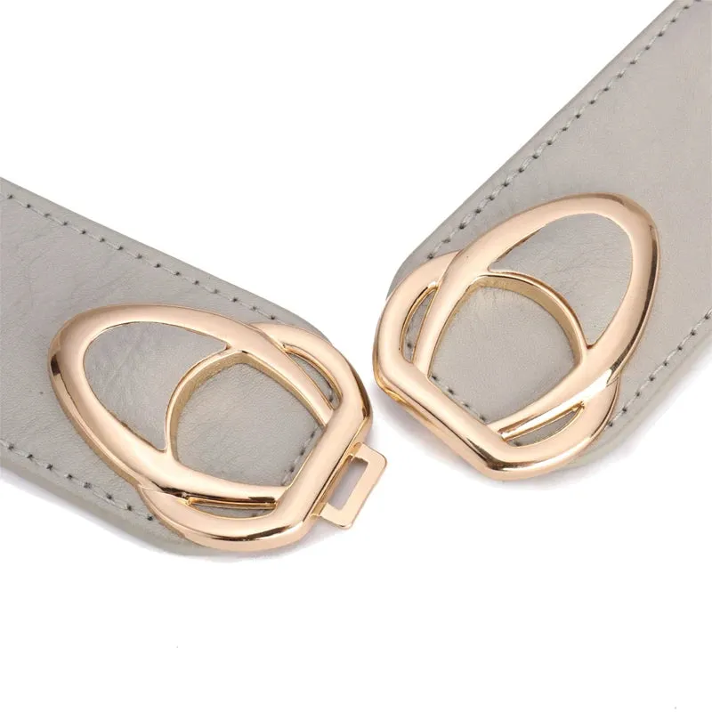 PU Leather Elastic Wide Belt