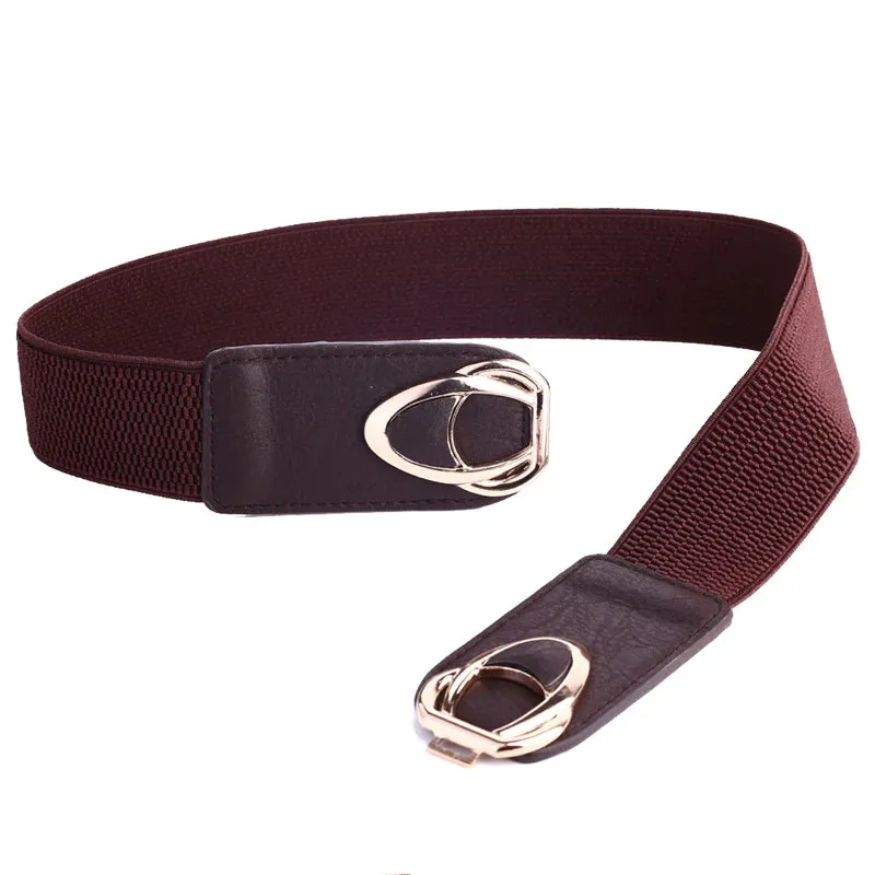 PU Leather Elastic Wide Belt