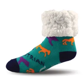 Pudus Equestrian &quot;Classic&quot; Fuzzy Slipper Socks