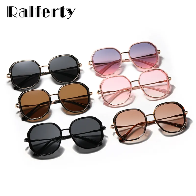 Ralferty Oversized Polygon Women's Sunglasses Big