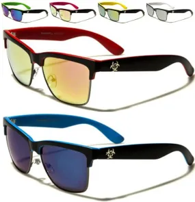 Retro Half Rim Classic Mirrored Sunglasses Unisex