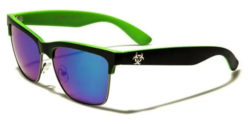 Retro Half Rim Classic Mirrored Sunglasses Unisex