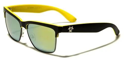 Retro Half Rim Classic Mirrored Sunglasses Unisex