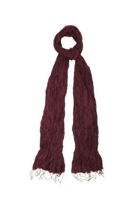 Silk & Linen Crinkle Scarf - Tawny Port