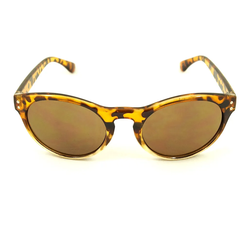 Tan Retro Round Sunglasses