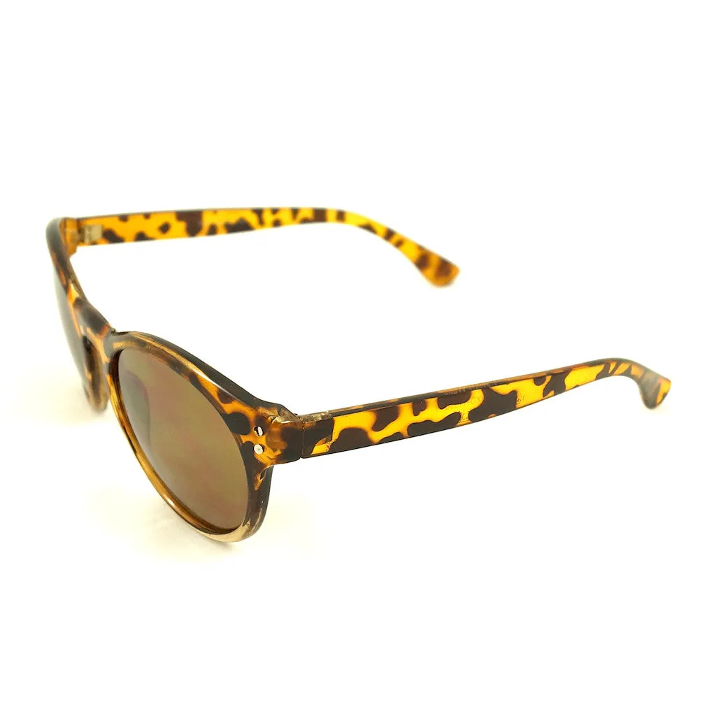 Tan Retro Round Sunglasses