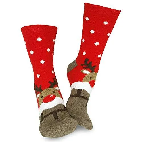 TeeHee Socks Women's Christmas Polyester Crew Assorted 3-Pack (X2010)