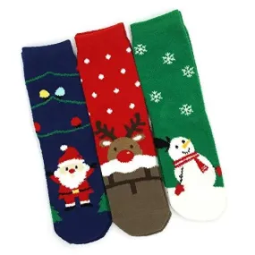 TeeHee Socks Women's Christmas Polyester Crew Assorted 3-Pack (X2010)