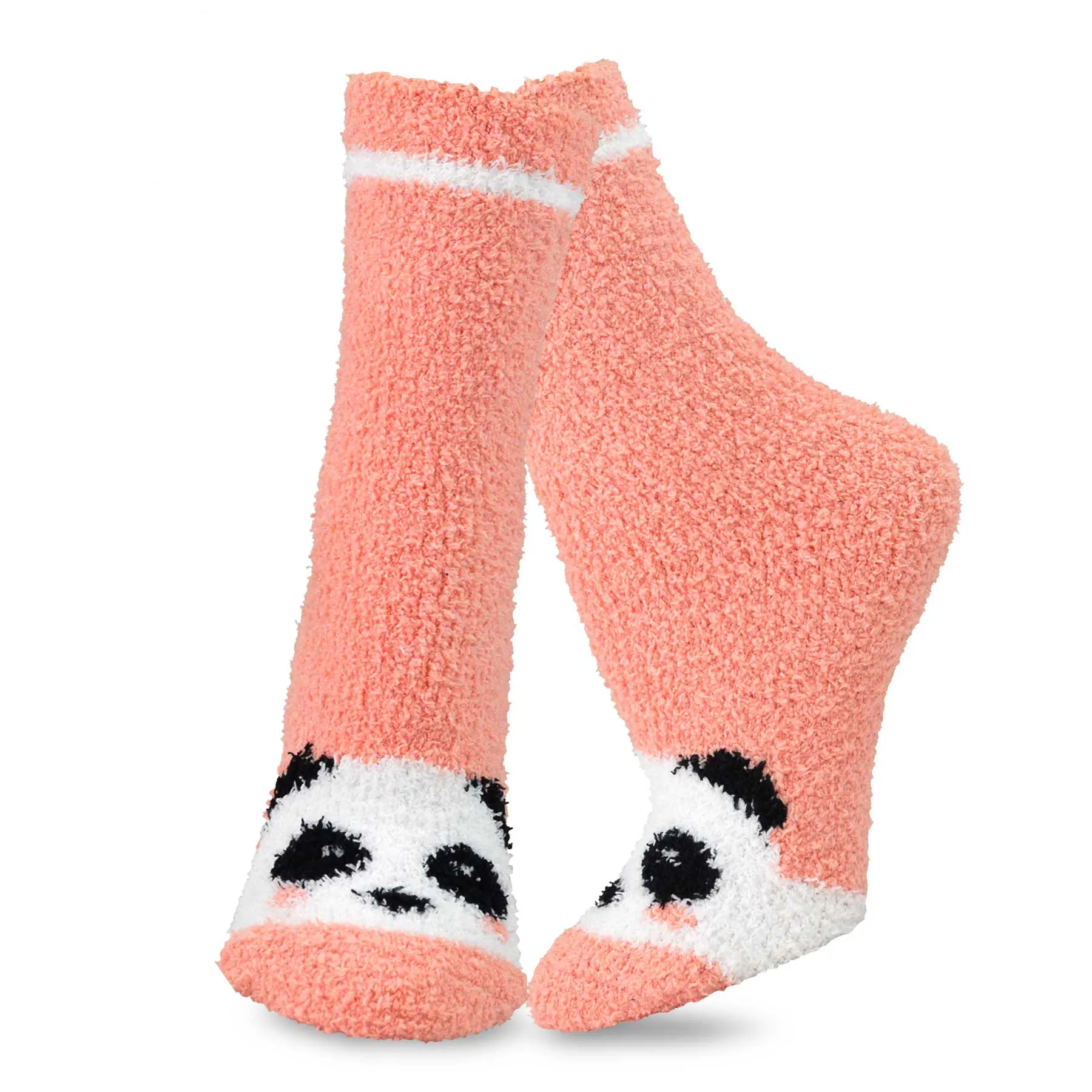 TeeHee Socks Women's Fuzzy Polyester Crew Animal 5-Pack (18003)