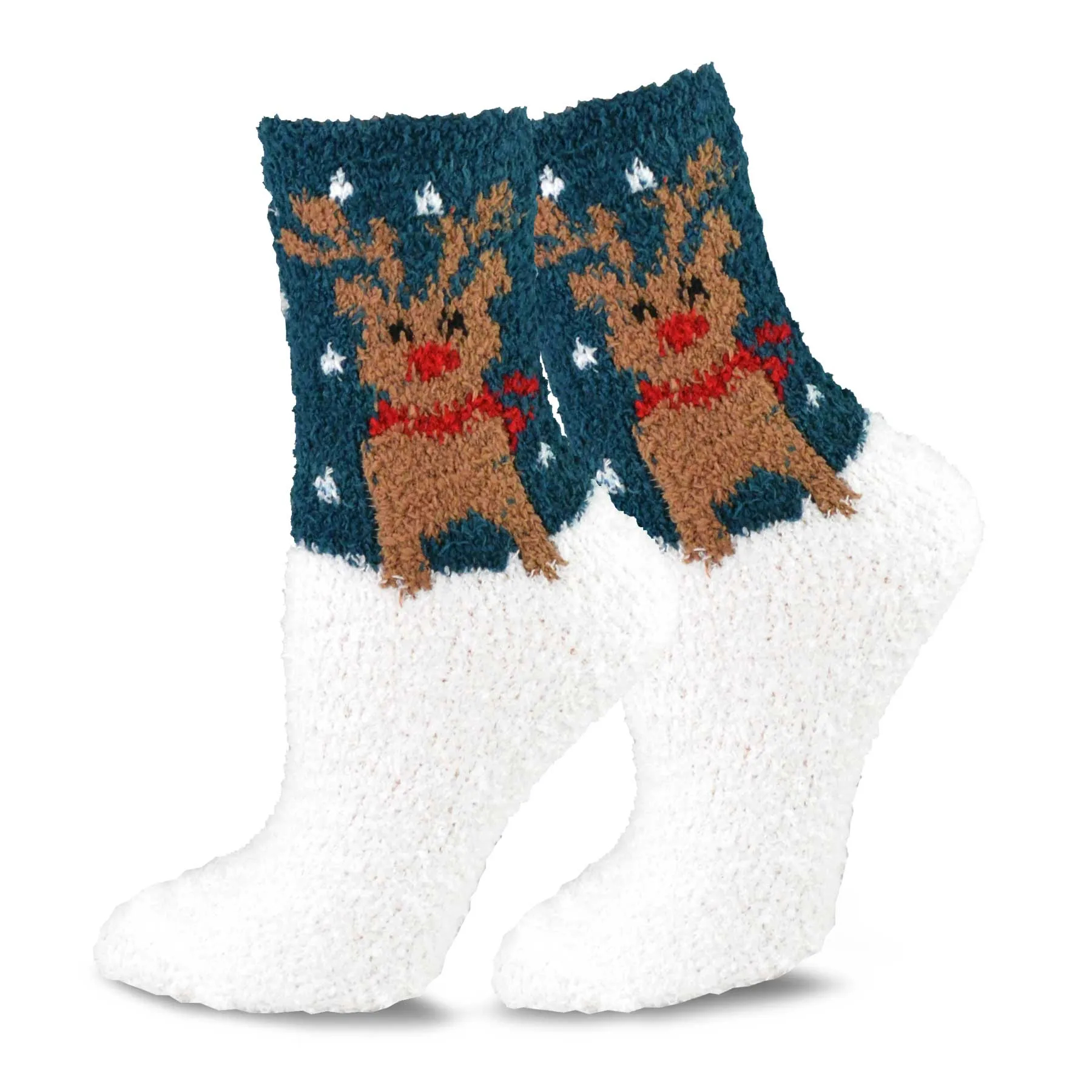 TeeHee Socks Women's Fuzzy Polyester Crew Assorted 3-Pack (12022)