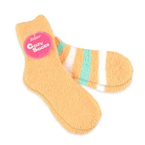 TeeHee Socks Women's Fuzzy Polyester Crew Peach 2-Pack (11191)