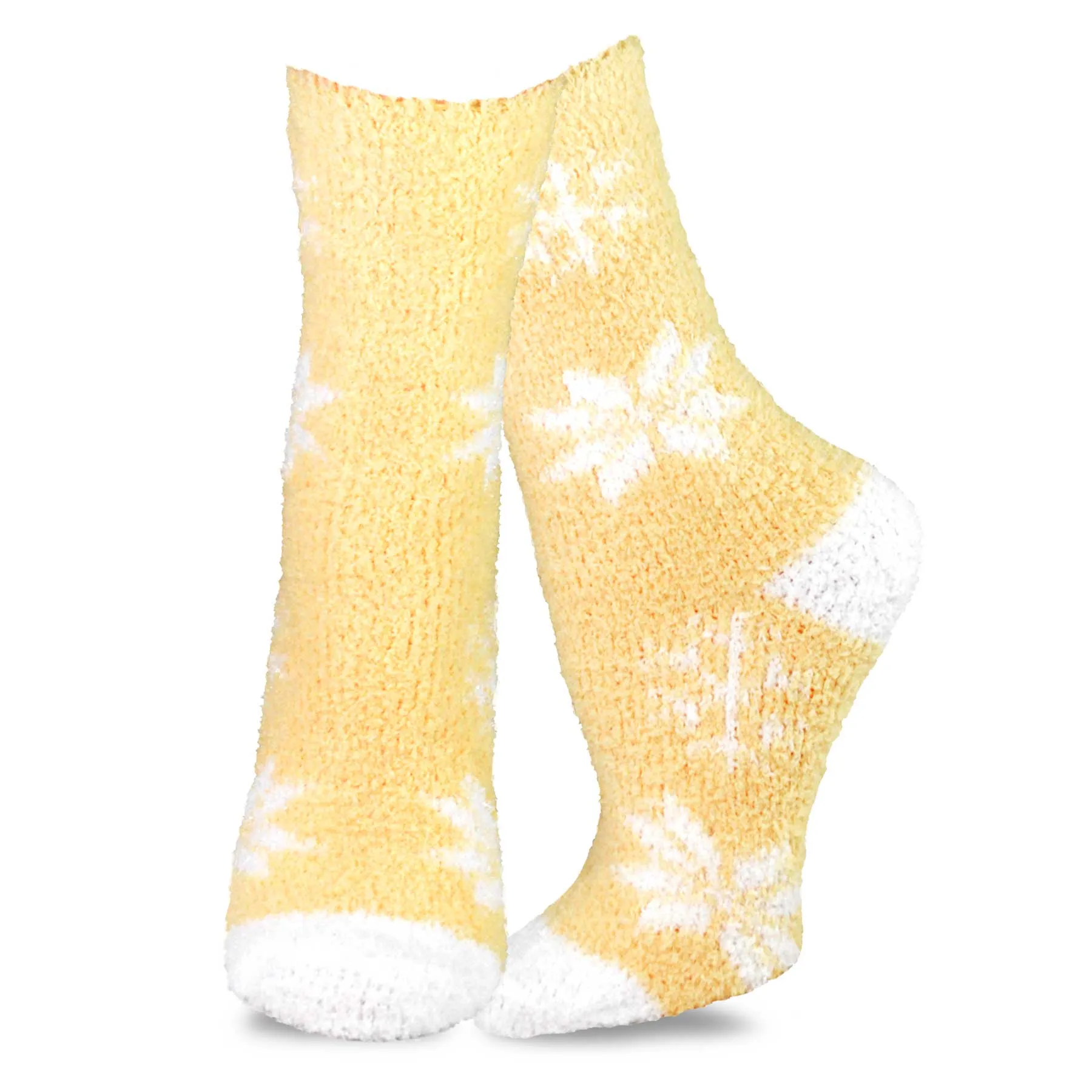 TeeHee Socks Women's Fuzzy Polyester Crew Snowflake 5-Pack (12015)