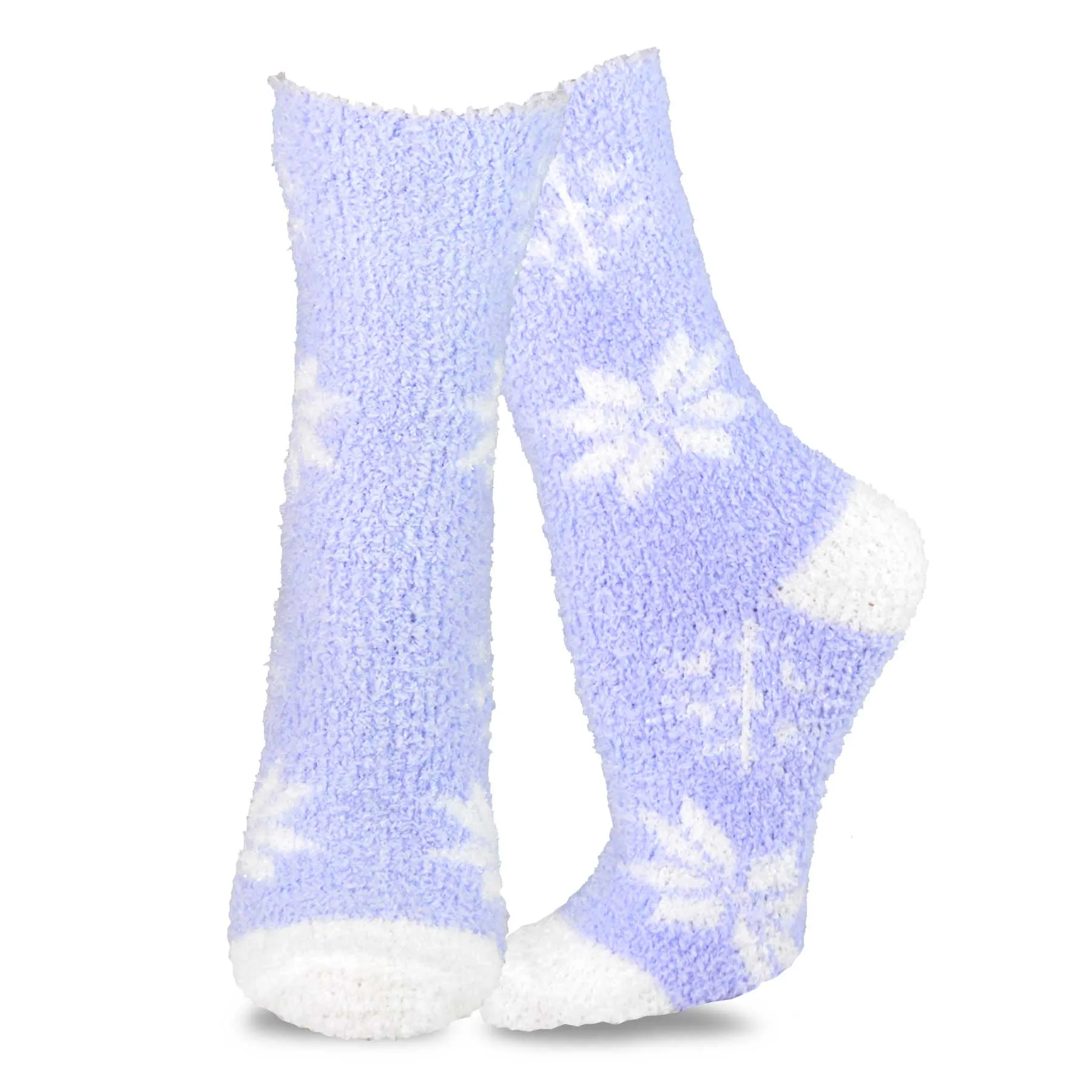 TeeHee Socks Women's Fuzzy Polyester Crew Snowflake 5-Pack (12015)