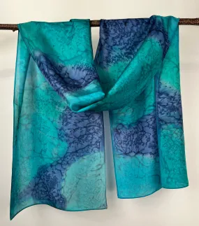 “Under the Sea Mermaid" - Hand-dyed Silk Scarf - $125